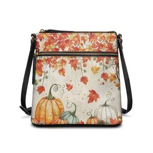 7362 Maple Leaf Hobo Bag Travel Fall Pumpkin Crossbody Shoulder Handbags